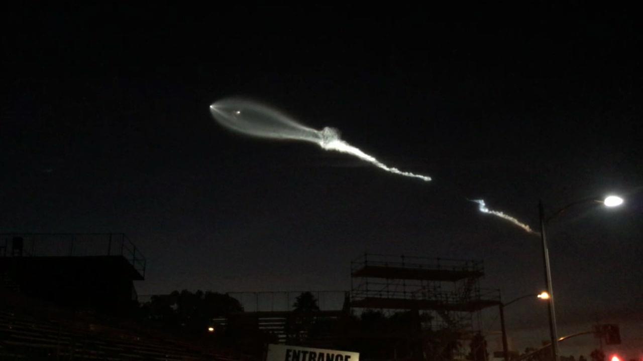 Spacex Rocket Launch Lights Up Southern California Sky