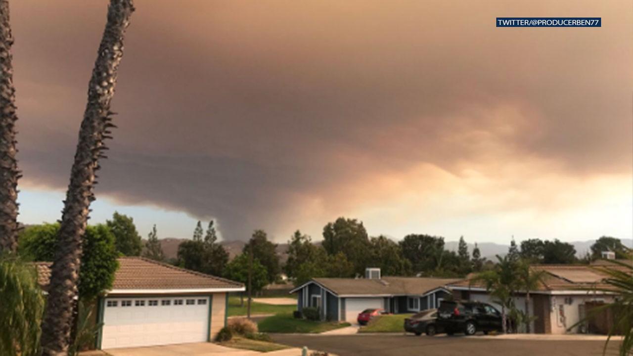 Firefighters battling 35acre wildfire in Temescal Valley