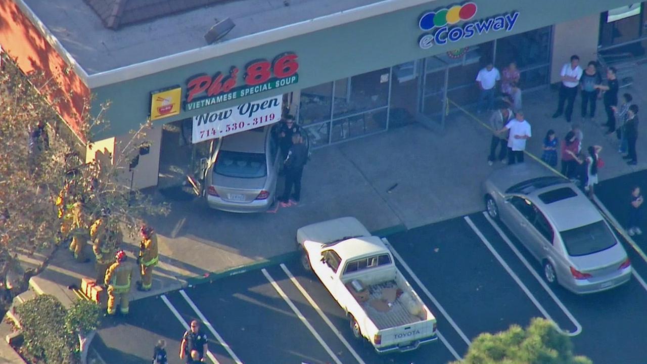 Garden Grove restaurant crash: 3 transported to hospital | abc7.com