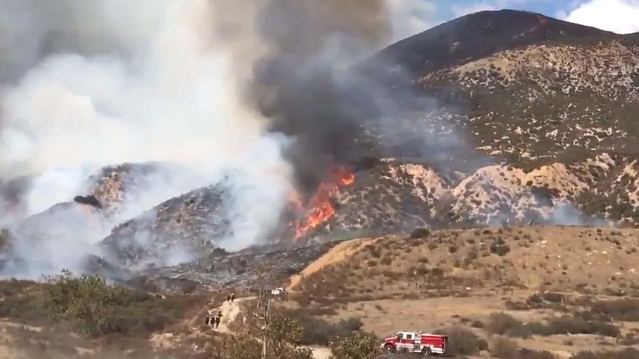 2 detained as firefighters battle 50-acre fire north of CSU San ...