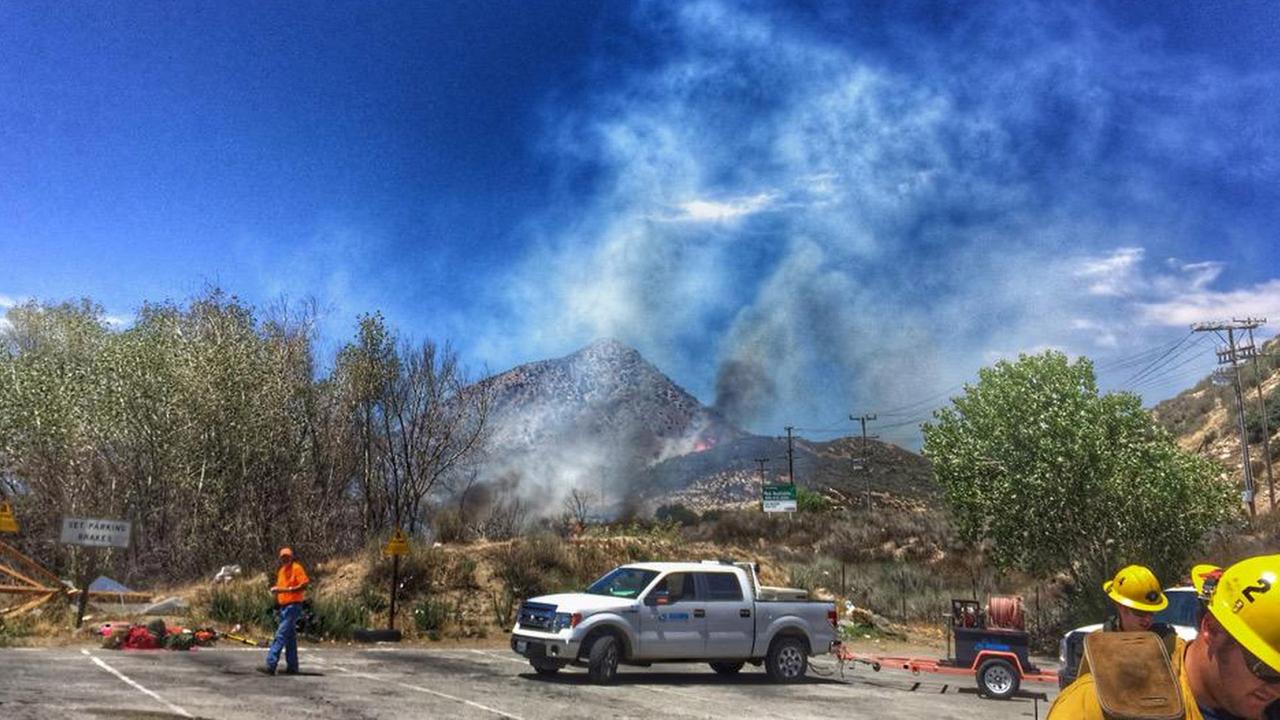 Exploding oxygen tank sparks fastmoving brush fire in Cajon Pass
