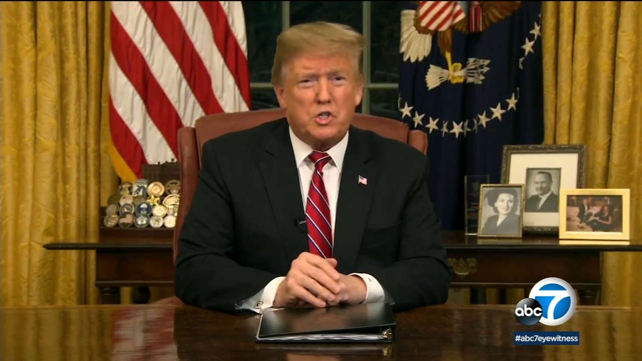 President Donald Trump made a televised plea for border wall funding Tuesday, calling it a humanitarian crisis.