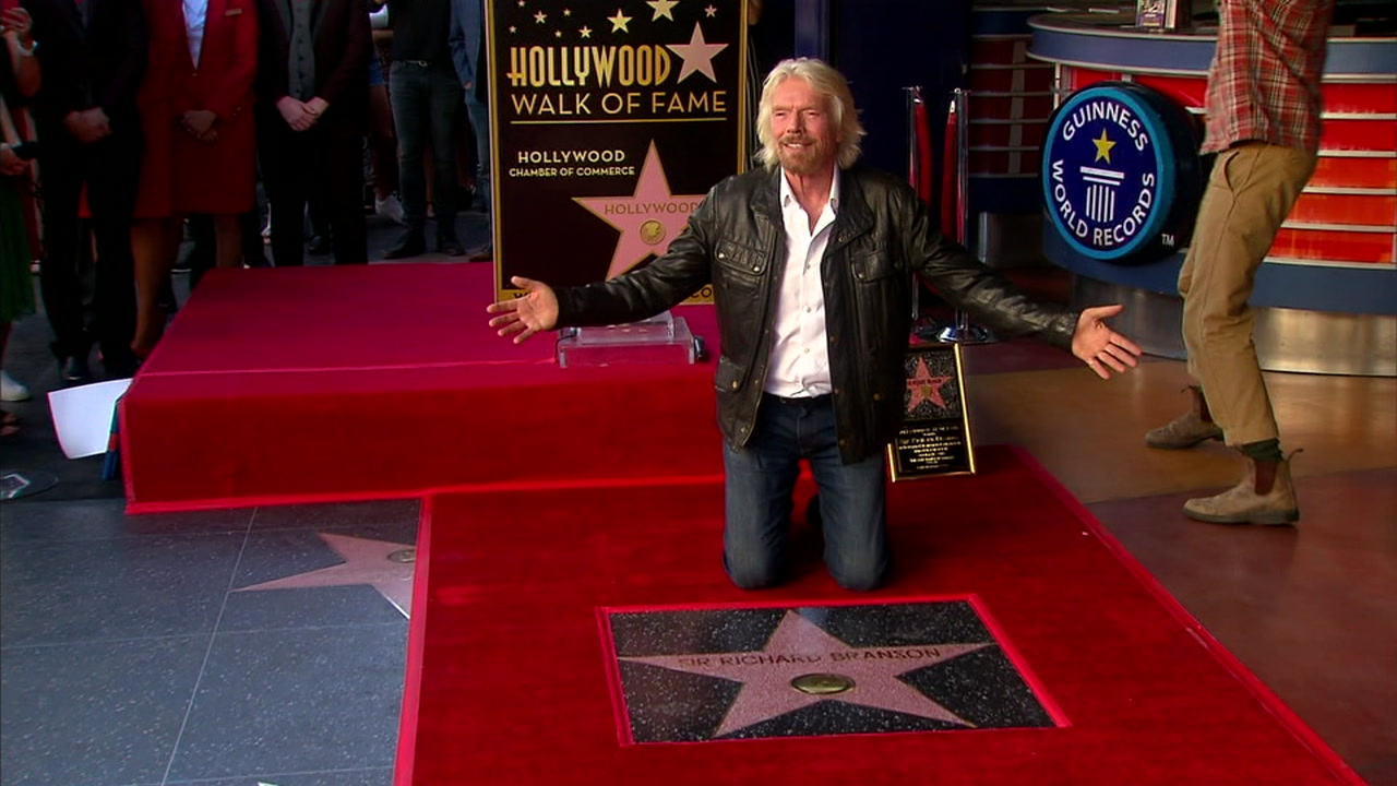 Richard Branson honored with star on Hollywood Walk of Fame