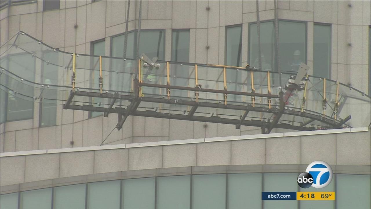 Sky Slide lifted to top floors of US Bank tower in DTLA