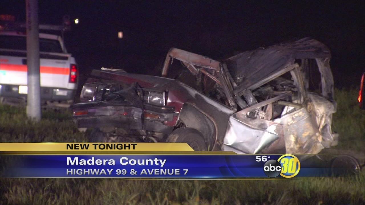 2 injured in multivehicle crash on Highway 99 in Madera