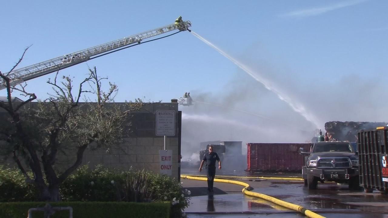 Large fire at Clovis recycling center
