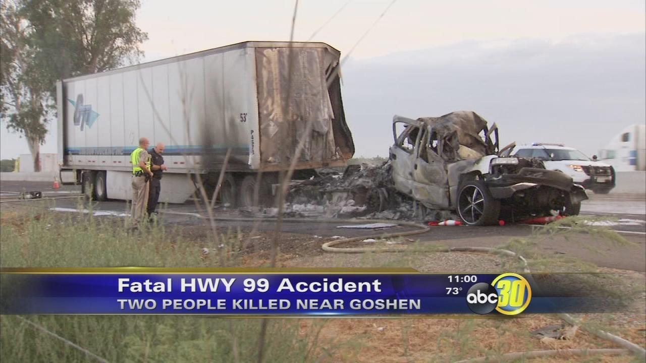 2 killed in fiery crash on HWY 99 in Goshen
