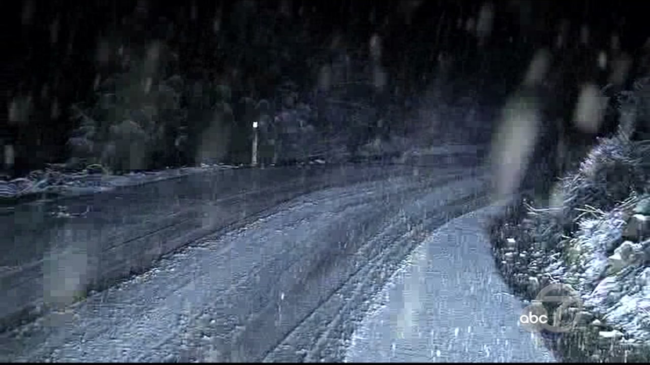 Rare snow falls around the Bay Area