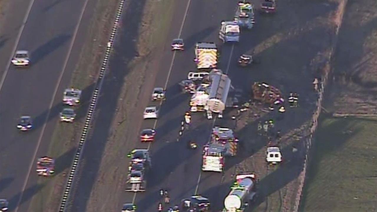 1 dead in Hwy 37 crash involving bigrigs, several other vehicles