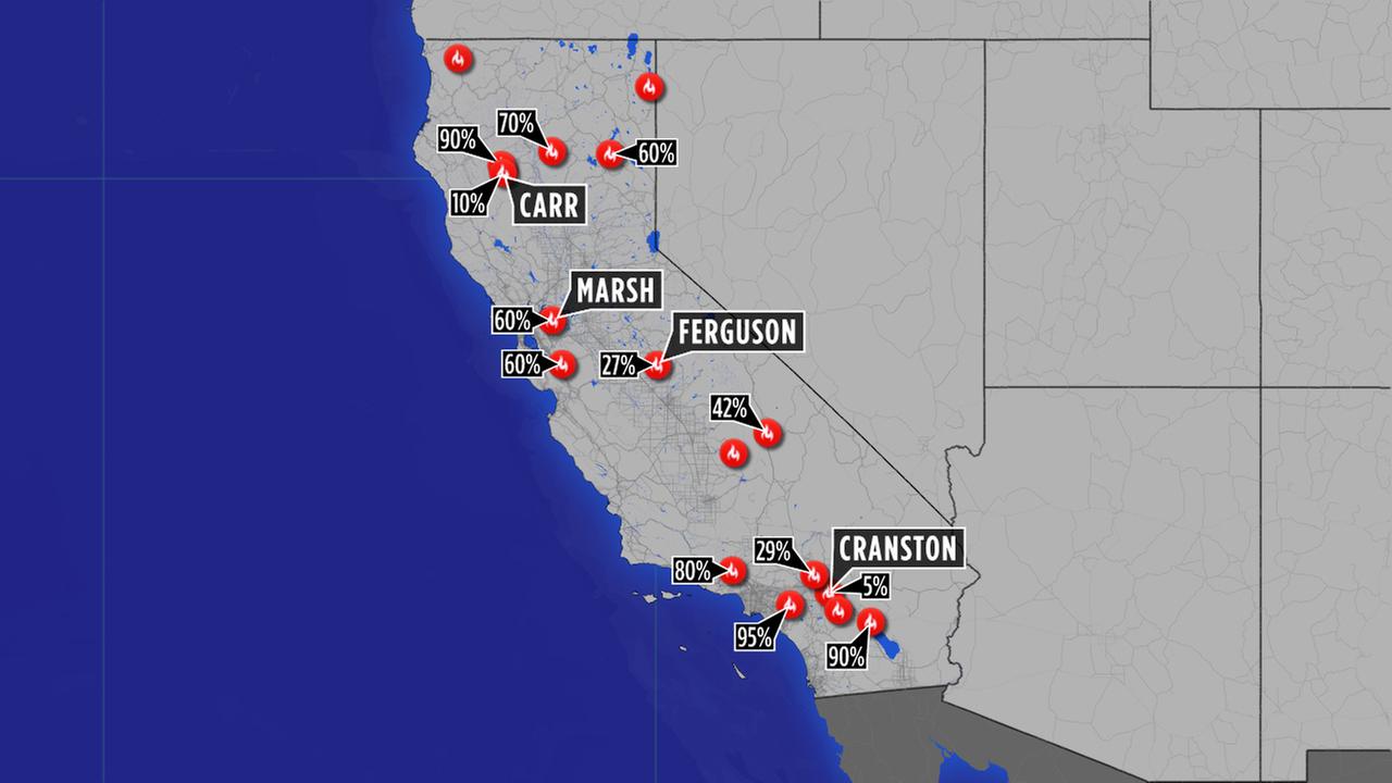 MAPS: Destructive wildfires burning across California ...