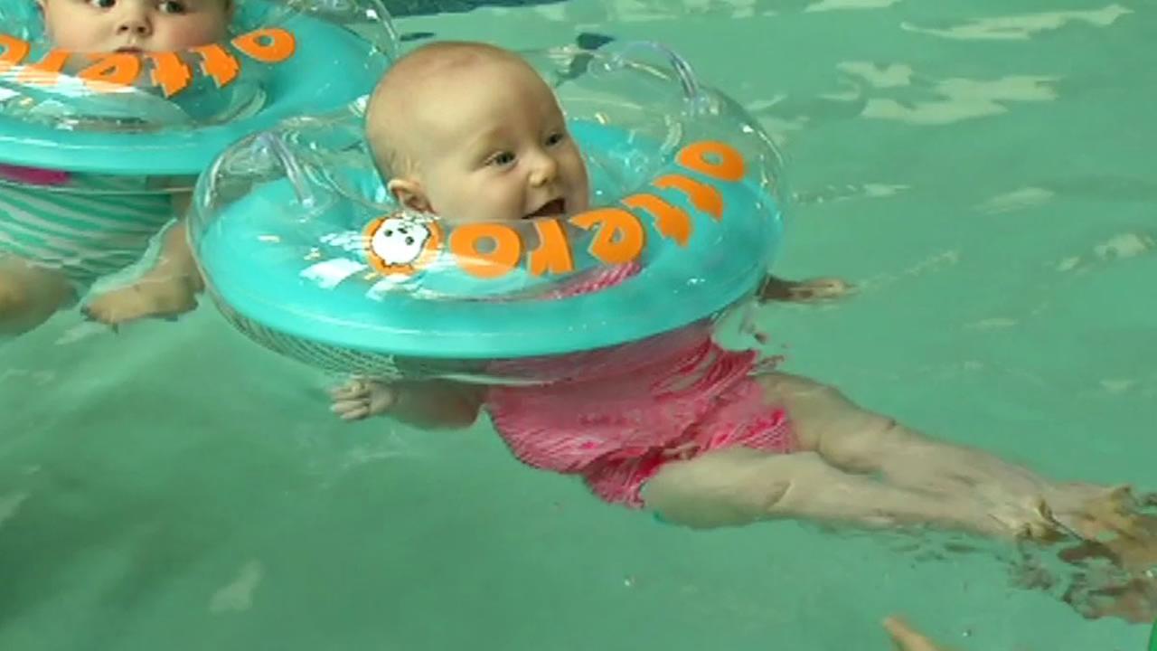 baby floatie around neck