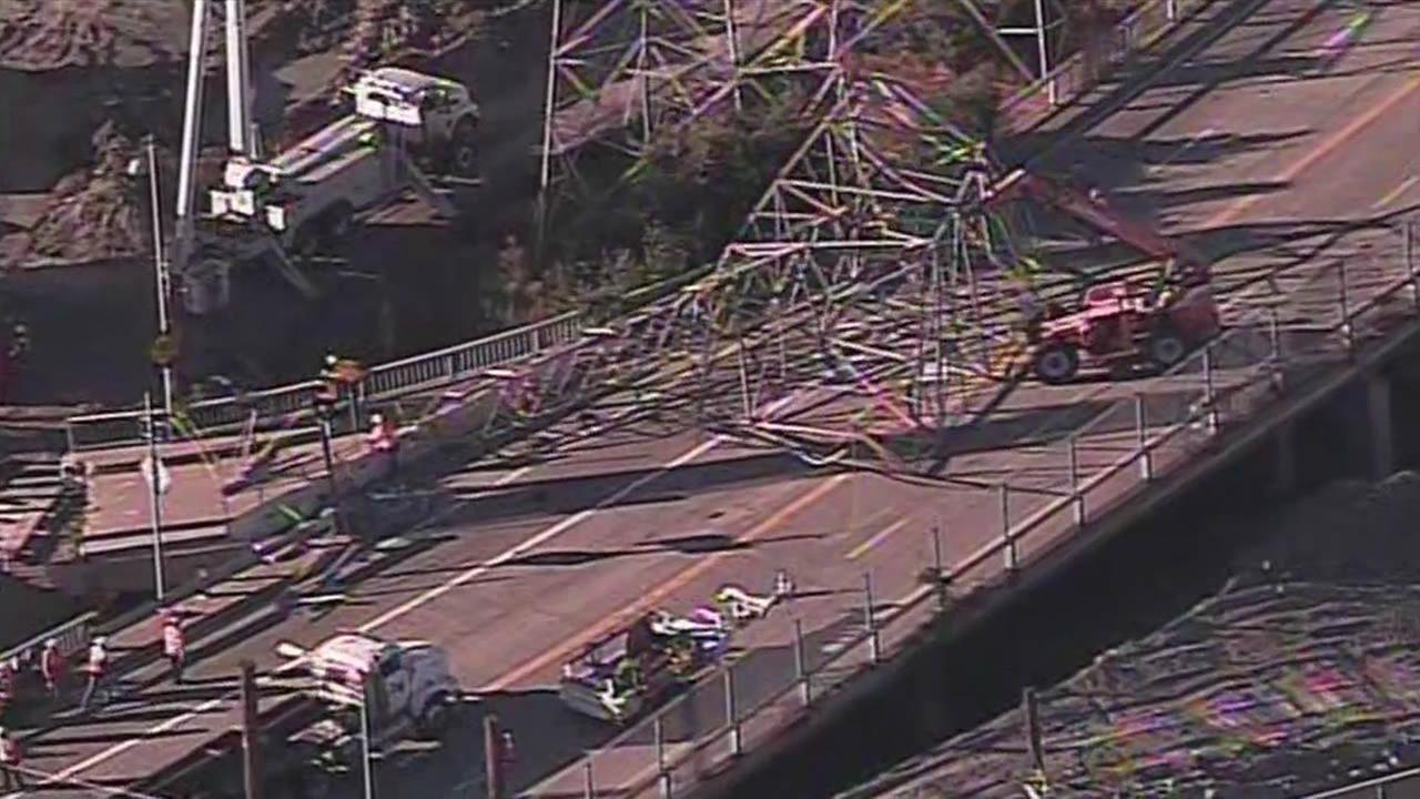 PHOTOS Transmission tower collapse closes Highway 101 in Burlingame