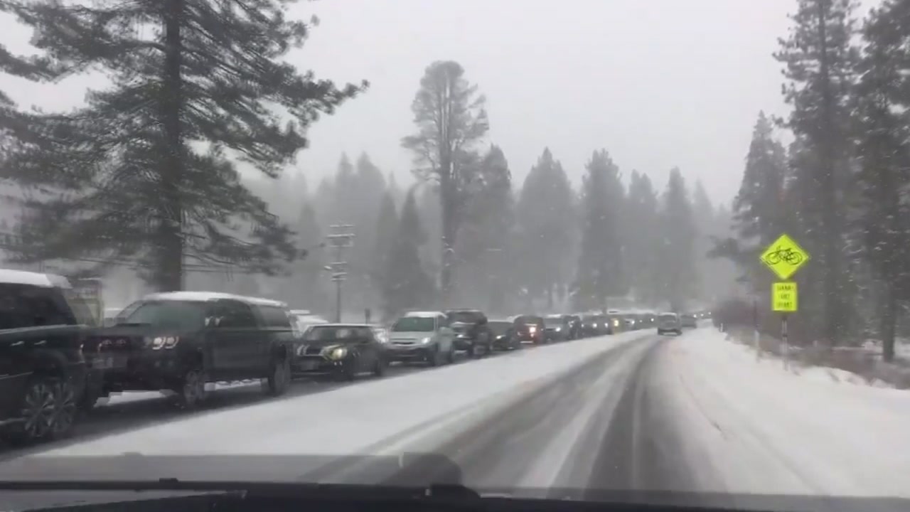 Káº¿t quáº£ hÃ¬nh áº£nh cho Tahoe Traffic: ABC7's Melanie Woodrow reports traveling 13 miles in 7 hours