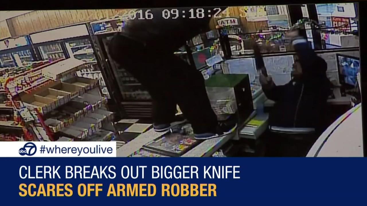 Robber, Store Clerk Knife Fight Caught On Camera | Abc7news.com