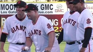SF Giants: Bryan Stow throws first pitch, team unveils new uniforms