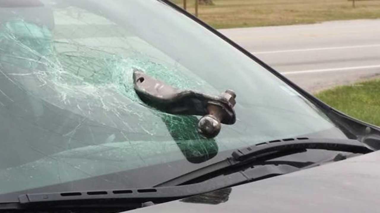 Towing Hitch Hits Windshield Abc13