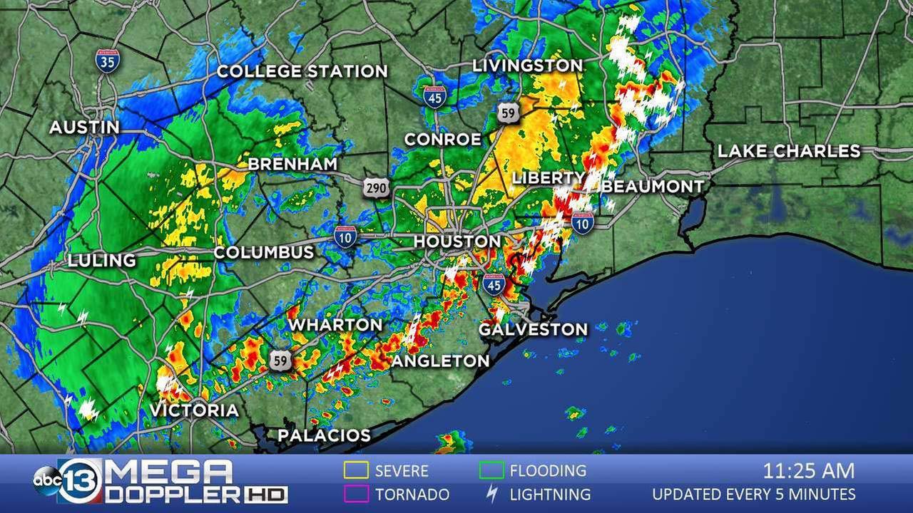 Weather coverage as storms move through Houston area