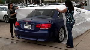 Giant Ziploc'' protects cars from flooding