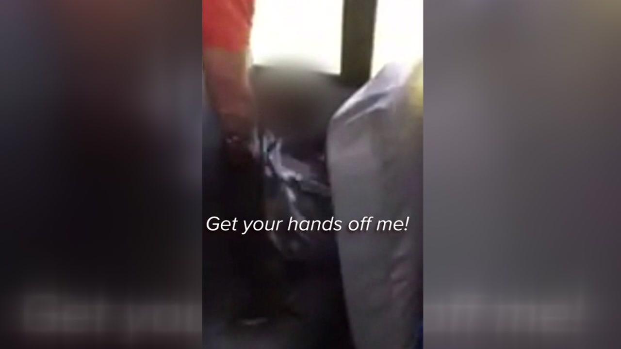 school bus driver drags child
