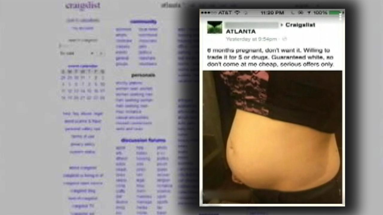 Police probe Craigslist ad that offers to trade unborn child for money