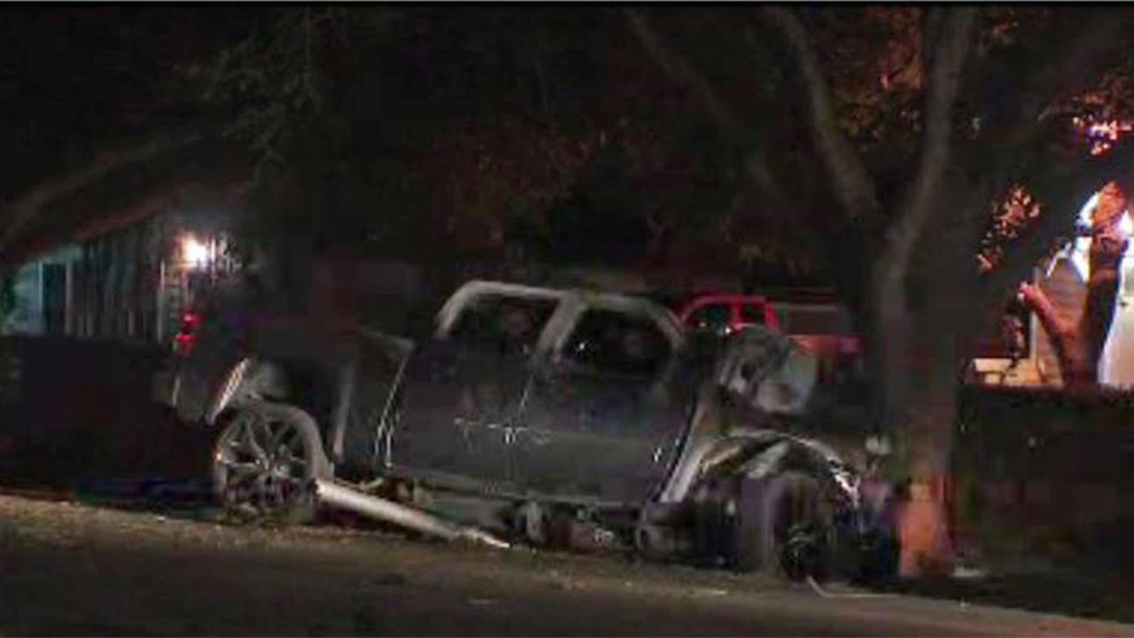 Woman pinned in burning vehicle dies, driver ejected and hospitalized ...