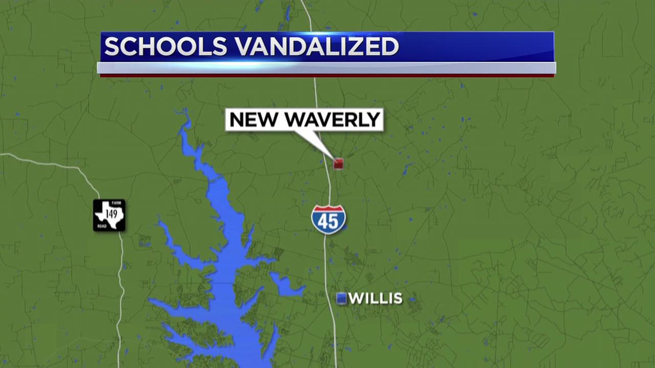 Vandals damage several New Waverly ISD campuses abc13 com