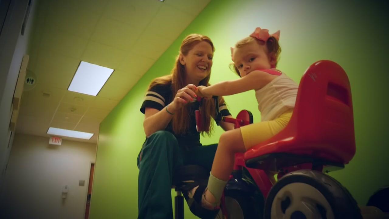 Girl with floppy baby syndrome makes great progress at