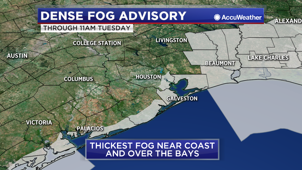 Houston Weather Dense fog advisory tonight