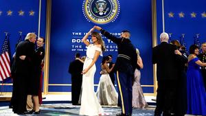 Melania Trump wears sky blue Ralph Lauren dress on Inauguration Day - ABC30 Fresno Melania Trump wears sky blue Ralph Lauren dress on Inauguration Day - ABC30 Fresno