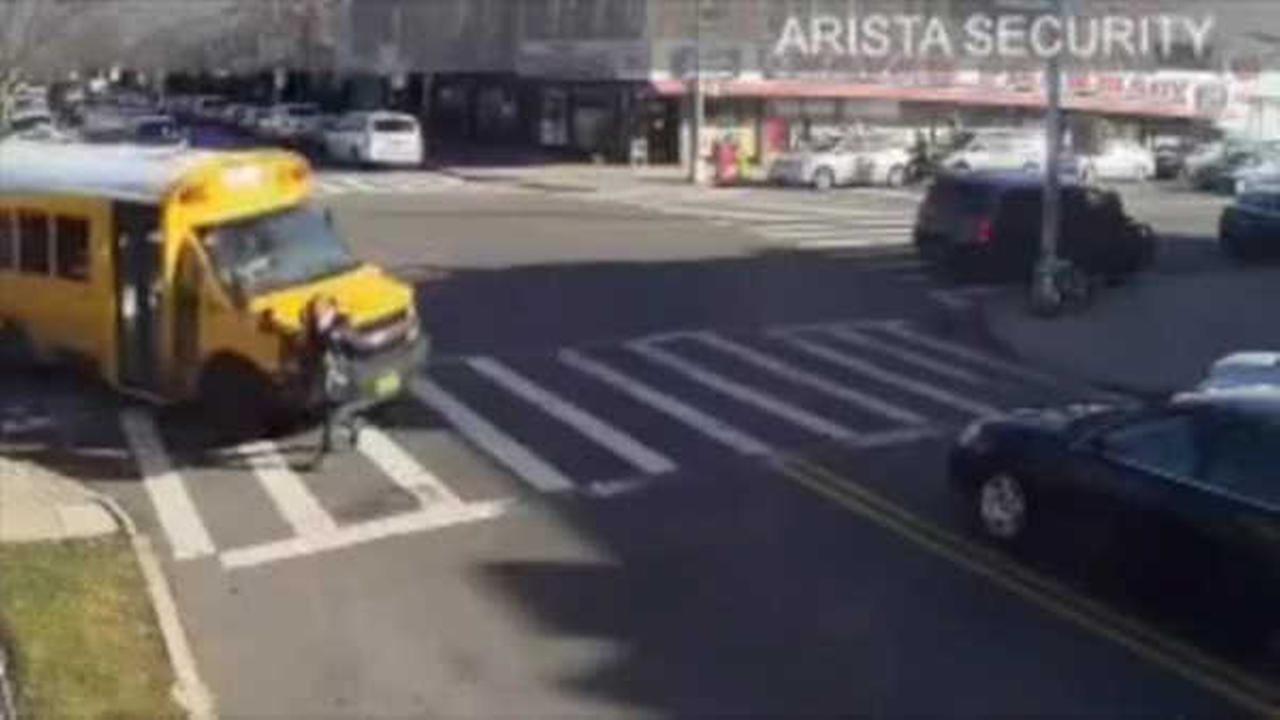 Woman run over by mini school bus while crossing street in Midwood ...