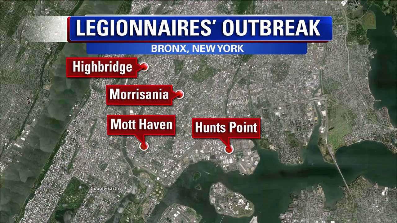 MAP Where are people catching Legionnaires' disease in New York City