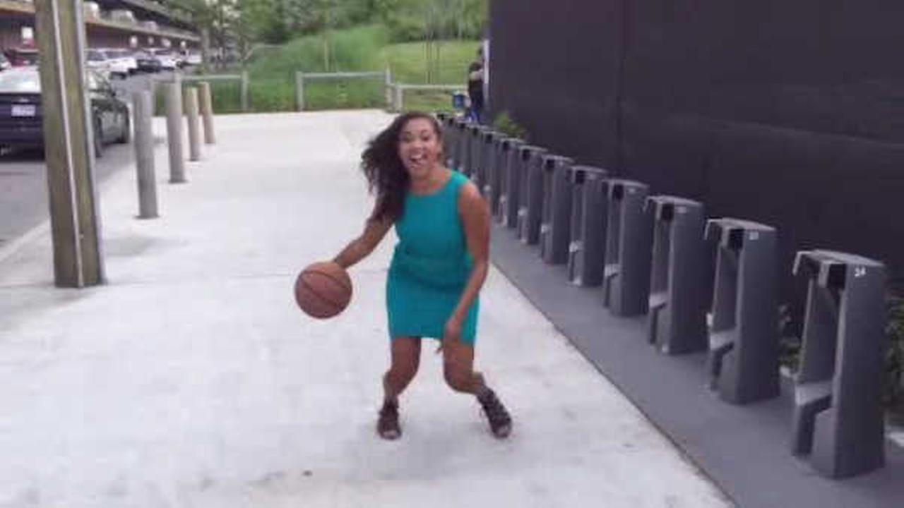 Eyewitness News Reporter A J Ross Shows Off Basketball Skills