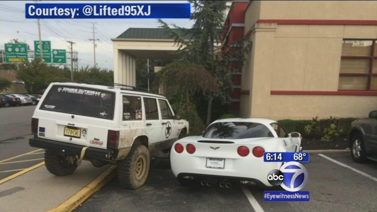 Corvette driver taught a lesson for taking up two parking spots in ...