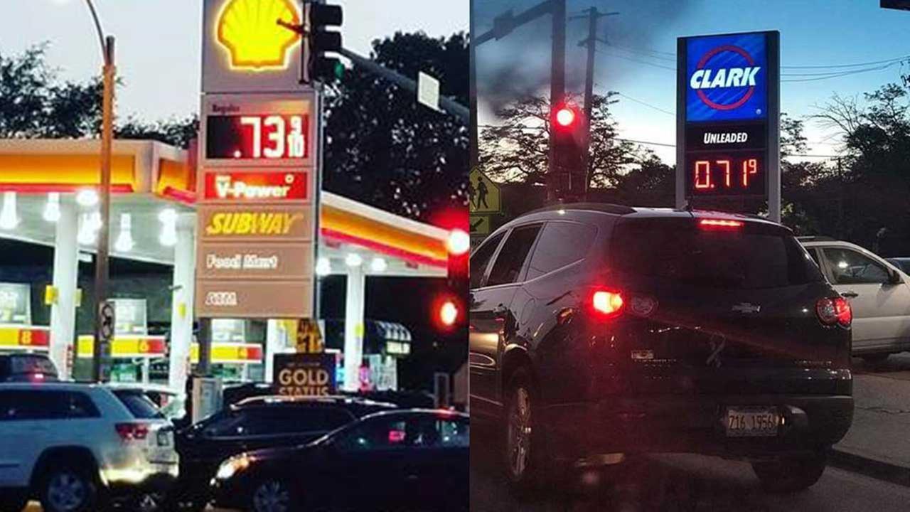 Gas price war at Brookfield stations draw lines of vehicles