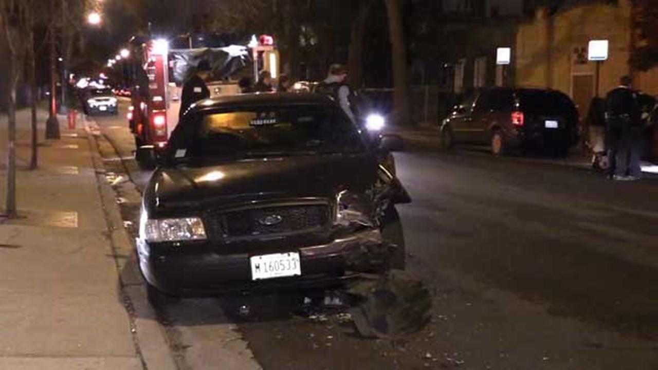 SUV crosses median, hits Chicago police car in Humboldt Park