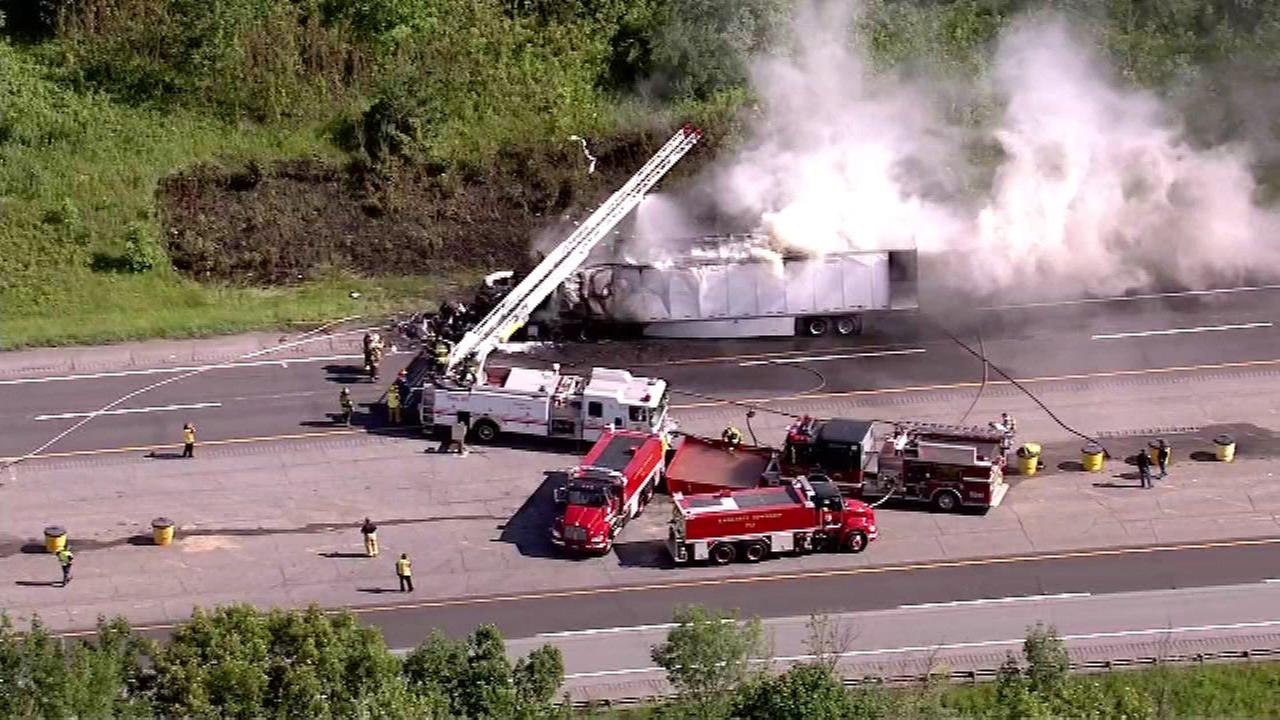 Man killed in fiery semi crash on Indiana Tollway ID'd