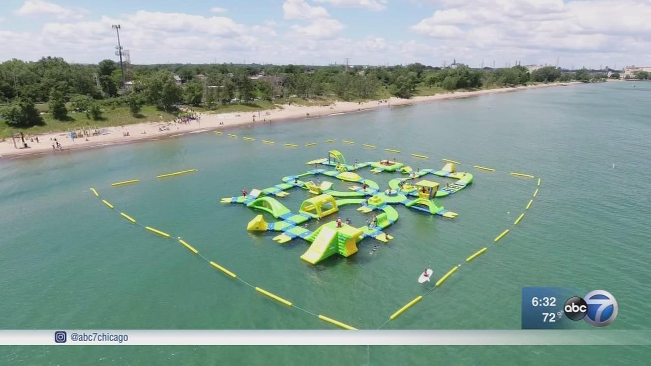 Floating Water Park Opens On Lake Michigan In Whiting Indiana Floating Water Park Opens On Lake Michigan In Whiting Indiana Abc7chicago