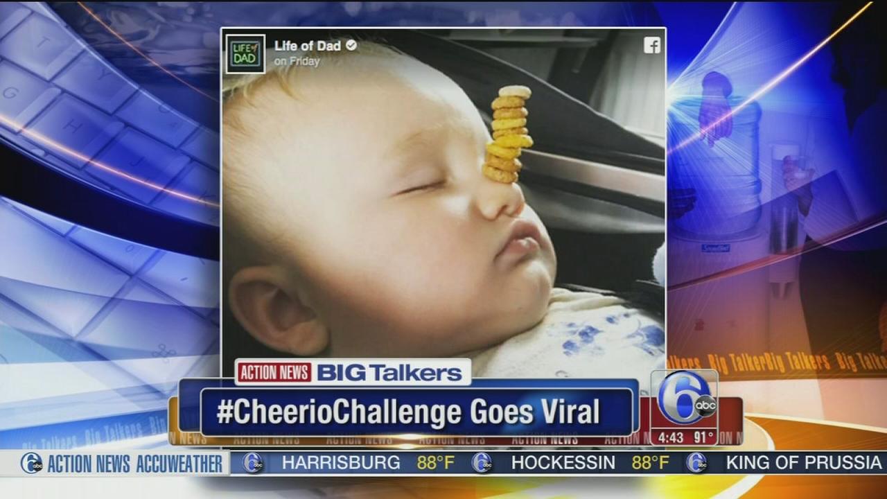 Dads Stack Cereal On Babies In CheeriosChallenge Meme Abc7chicagocom