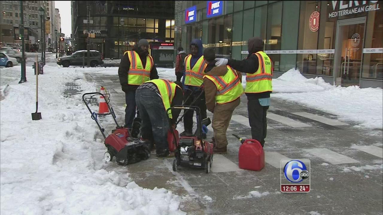 Snow cleanup continues in Philadelphia