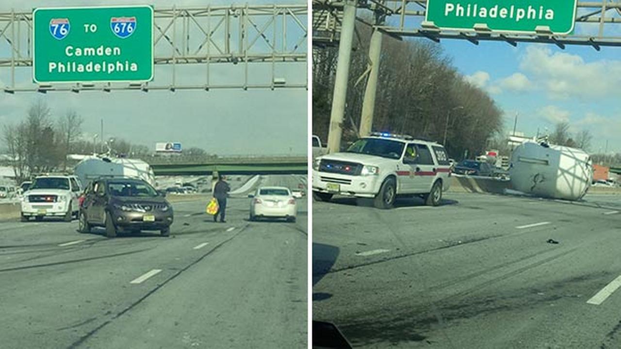 Multivehicle crash blocks Rt. 42 in Bellmawr, N.J.