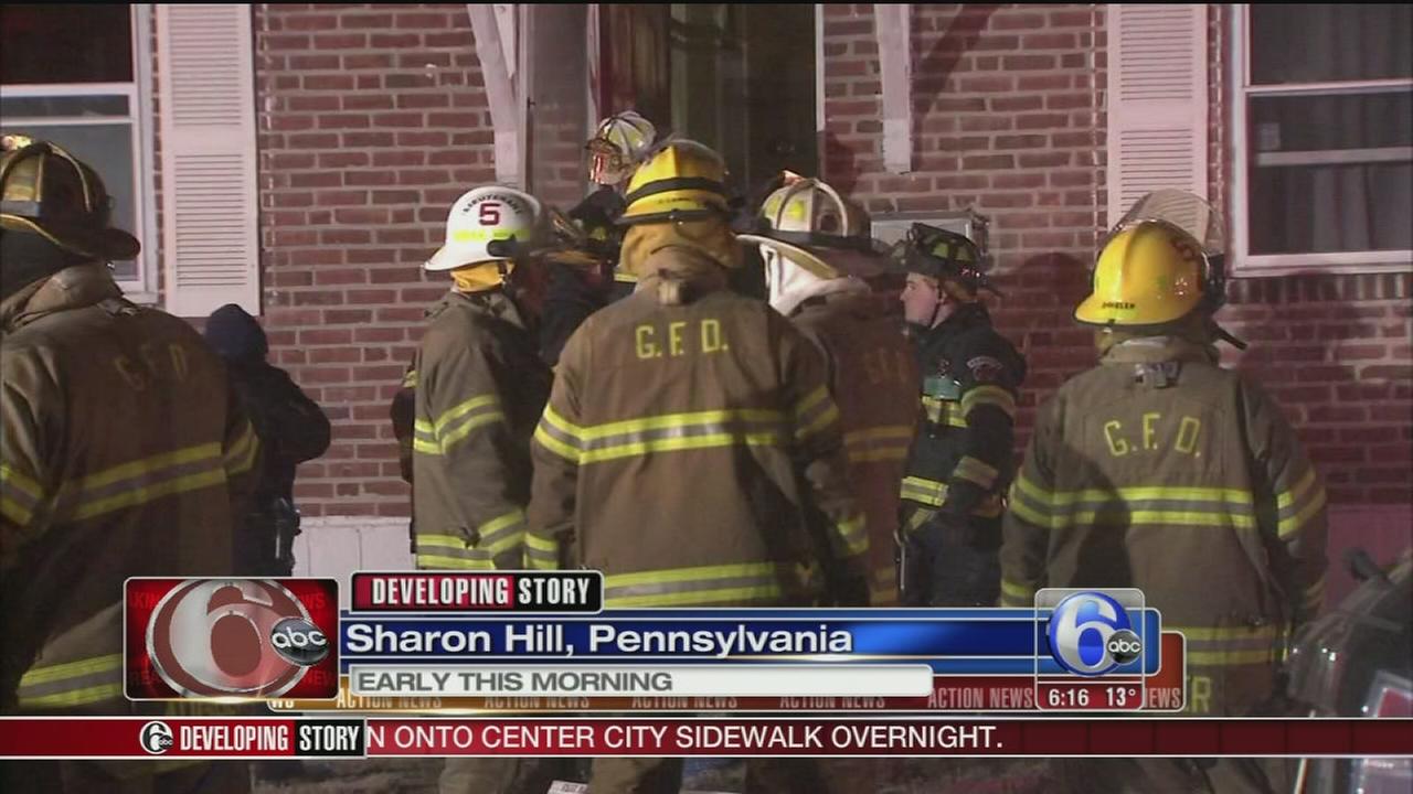 Fire crews battle basement blaze in Sharon Hill, Pa.