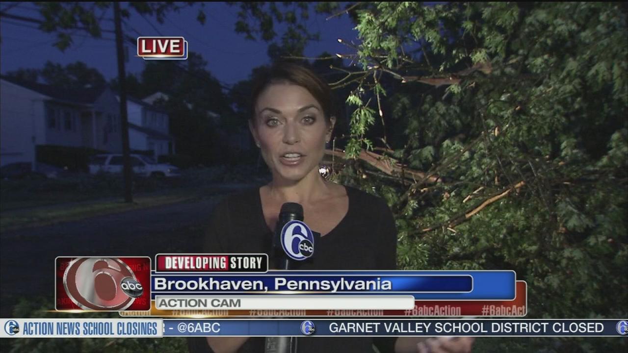 VIDEO Erin O'Hearn reports on storm damage in Brookhaven, Pa.