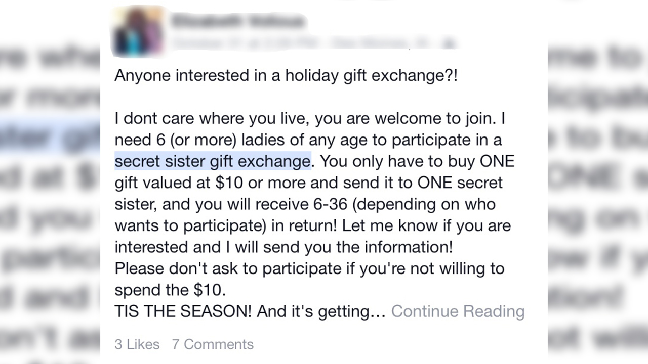 Secret Sister Gift Exchange Beware Abc13 Houston