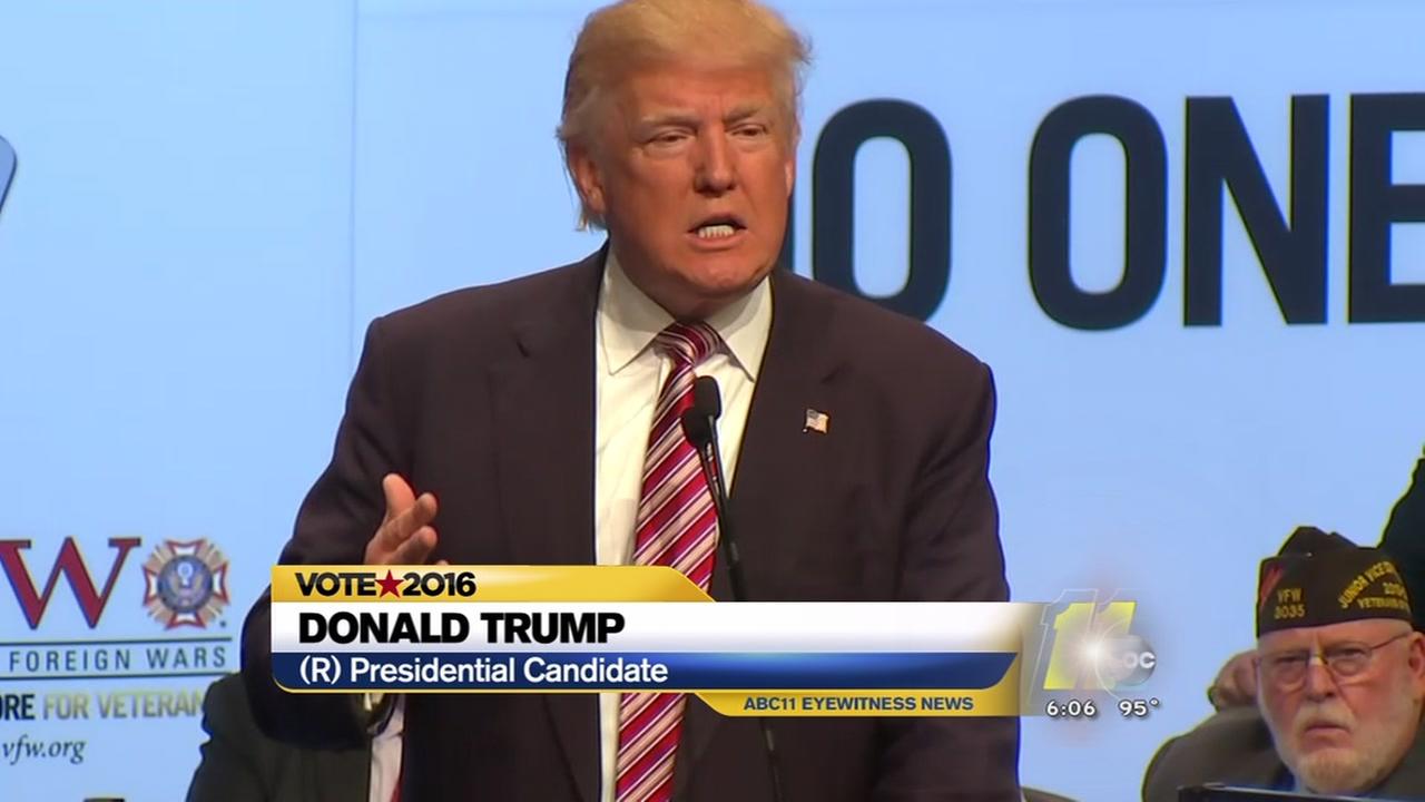 Donald Trump promises reform in speech to VFW in Charlotte