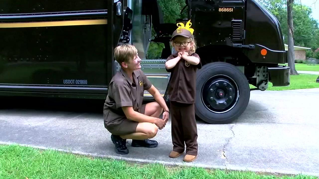 6-year-old Texas girl befriends UPS driver who brought her life-saving medicatio...