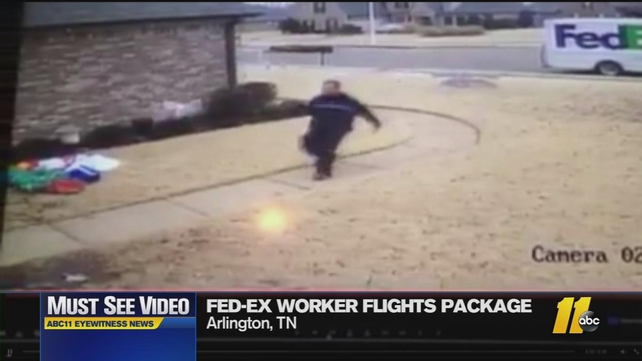 MustSee Video FedEx worker throws package