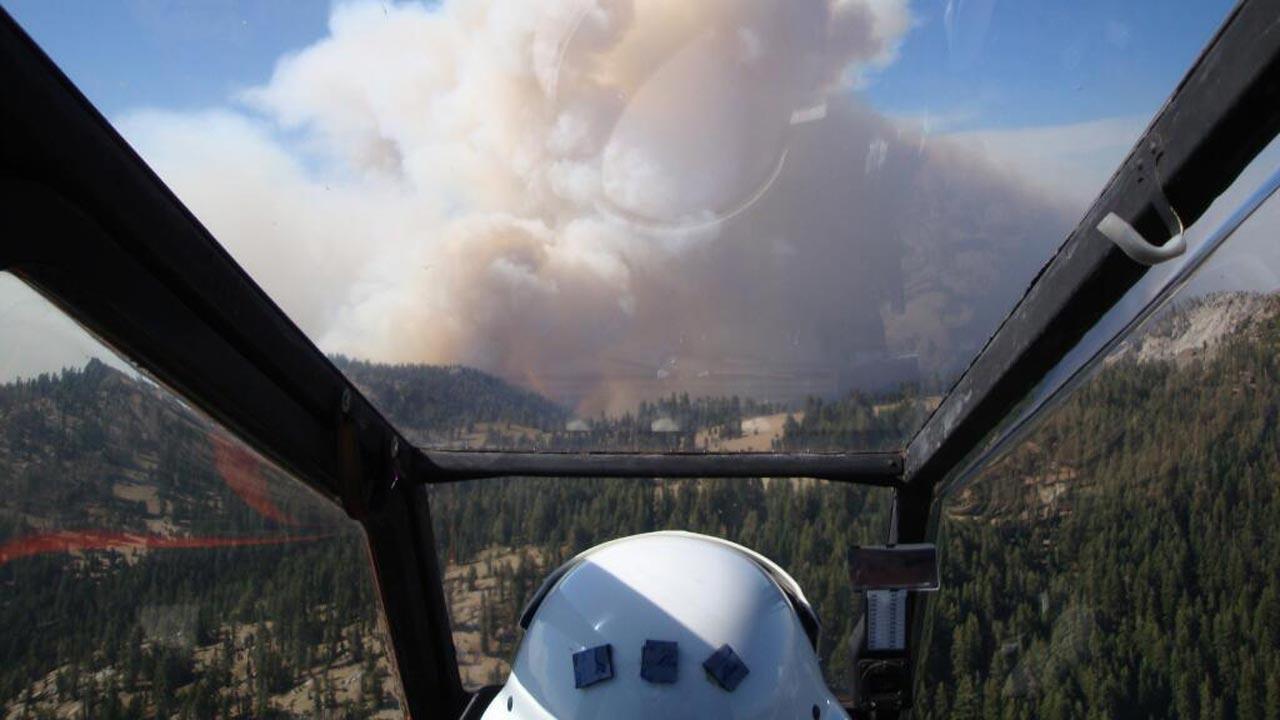 Aspen Fire burns near Huntington Lake and Mammoth Pool Reservoir