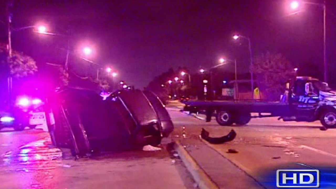 Two vehicle crash in northeast Houston lands 4 in hospital