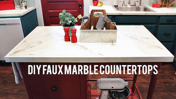 Diy Faux Marble Countertops Knock It Off The Live Well Network