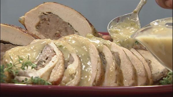 Grilled Sausage Stuffed Turkey Breasts